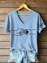 T-shirt décontracté imprimé à la main et à la patte pour femmes